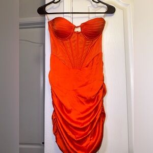 Orange corset dress